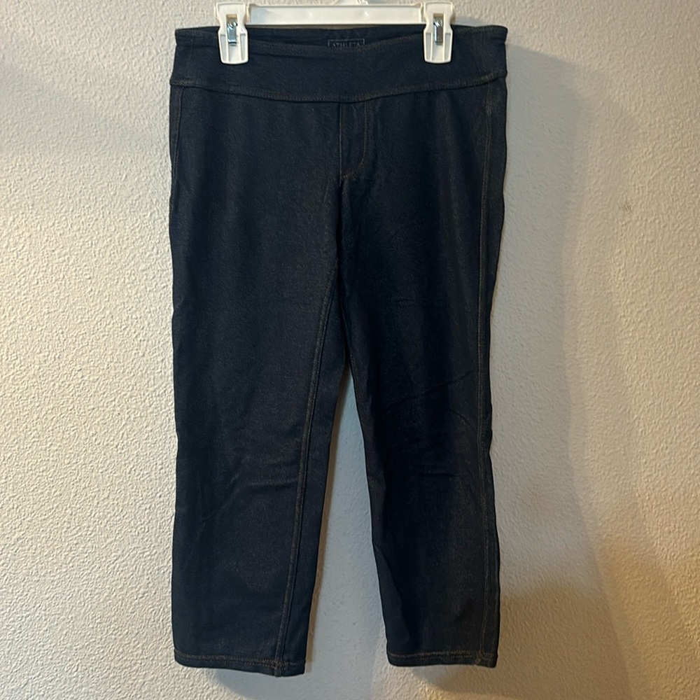 Athleta faux denim cropped leggings size small